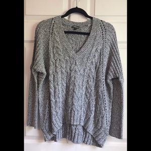EXPRESS Oversized V-neck Cable Knit Sweater